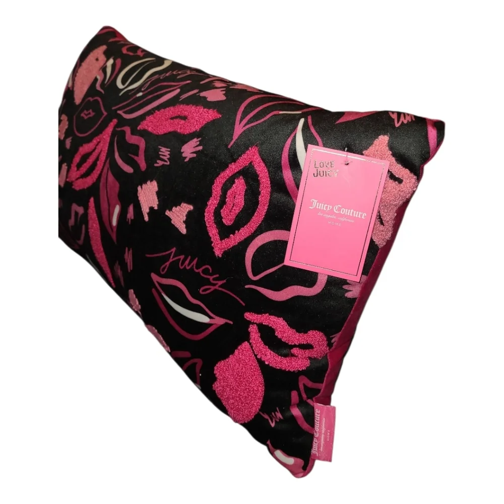 Juicy Couture Black and Pink Accent Pillow